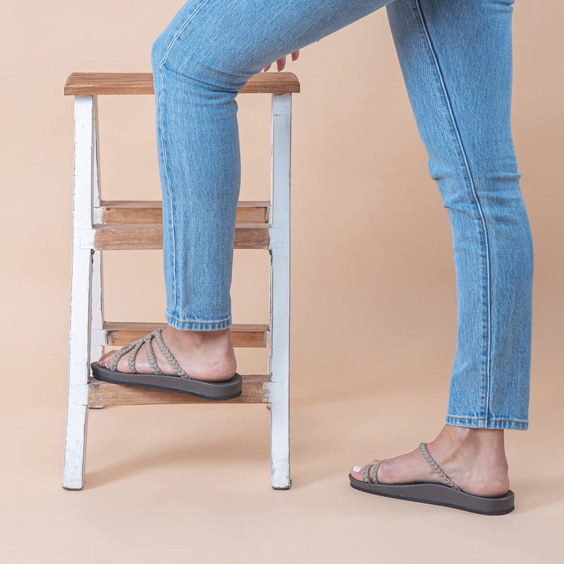 Plaka Relief Flip Flops for Women with Arch Support | Comfy Sandals for Women | Perfect for the Beach, Long Walks or Poolside | Reduces Heel & Back Pain | Brazilian Sand | Size 11 - Image 5